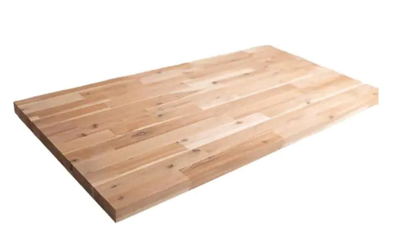 6 ft. L x 25 in. D Unfinished Birch Solid Wood Butcher Block Countertop  With Eased Edge