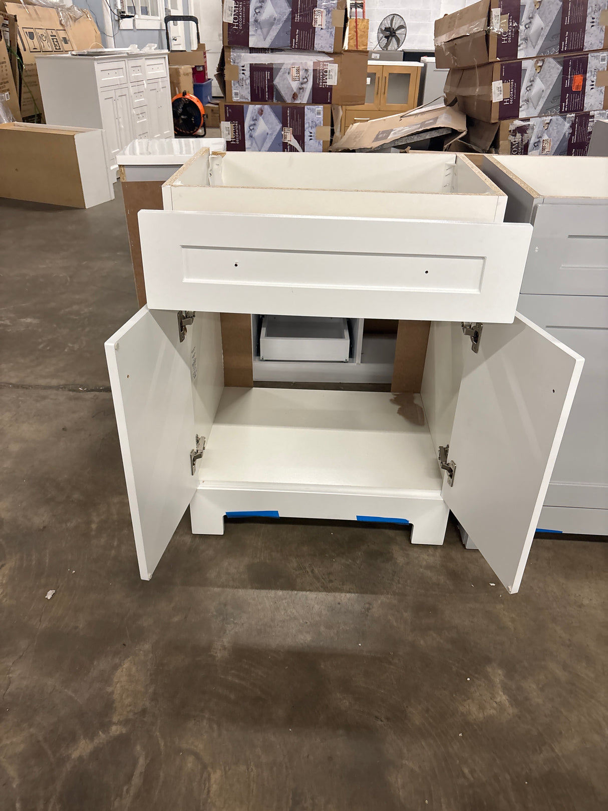 Everdean 25 in. W x 19 in. D x 34 in. H Single Sink Freestanding Bath Vanity in White without Top