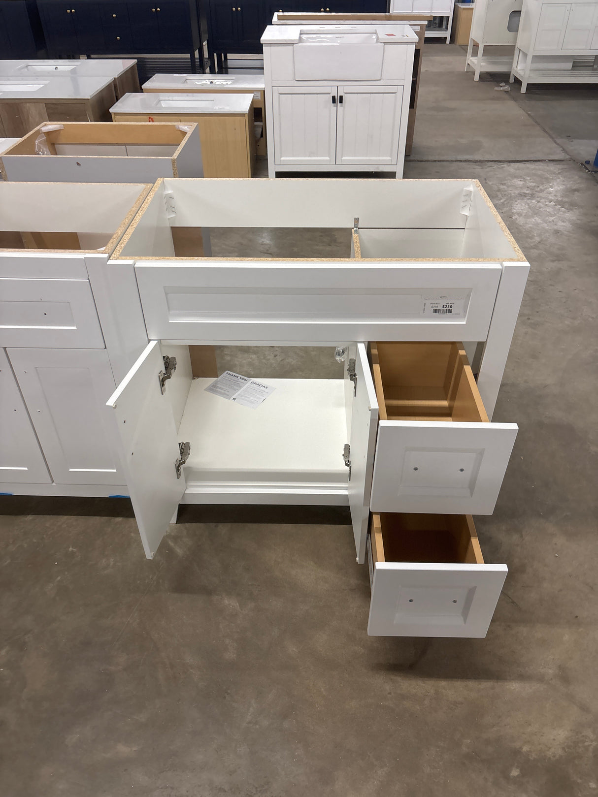 Ridge 36 in. W x 22 in. D x 34 in. H Bath Vanity Cabinet without Top in White