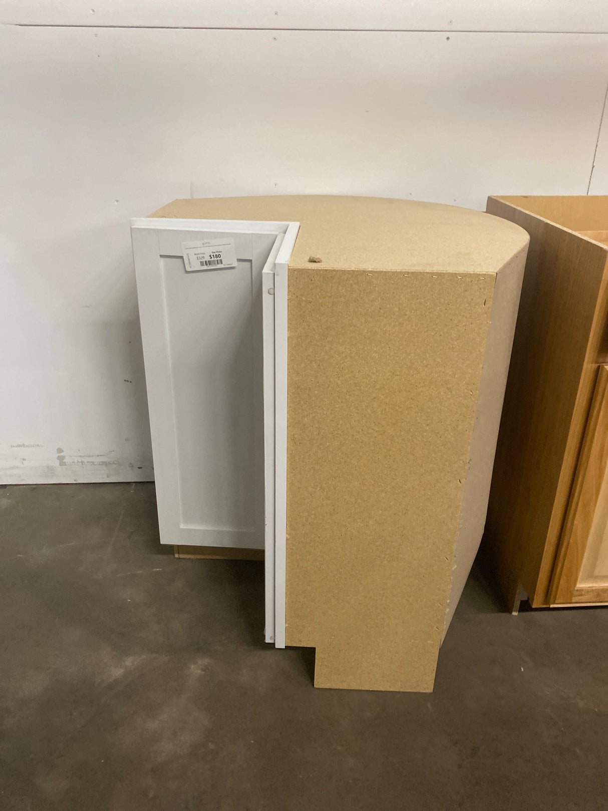 Courtland Shaker Assembled 30 in. x 34.5 in. x 30 in. Stock Lazy Susan Corner Base Left Kitchen Cabinet in Polar White