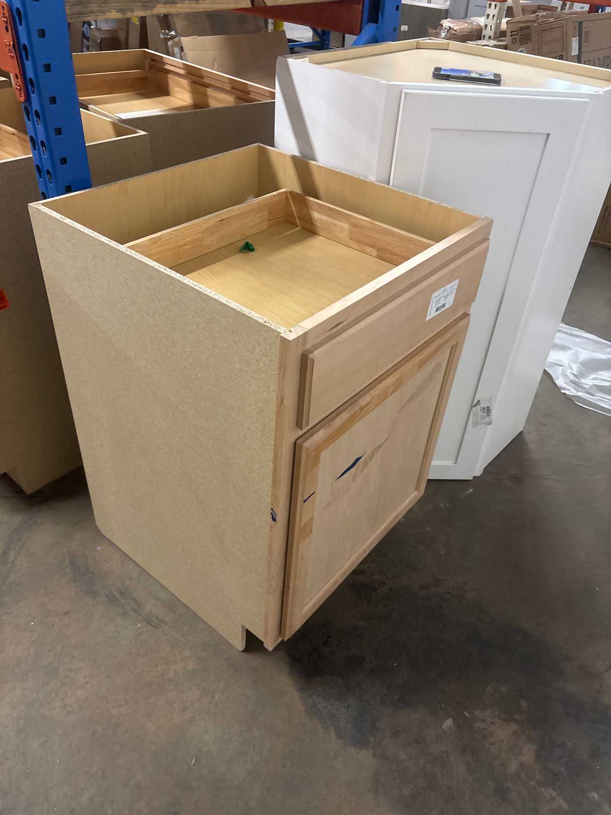 24 in. W x 24 in. D x 34.5 in. H Assembled Base Kitchen Cabinet in Unfinished with Recessed Panel