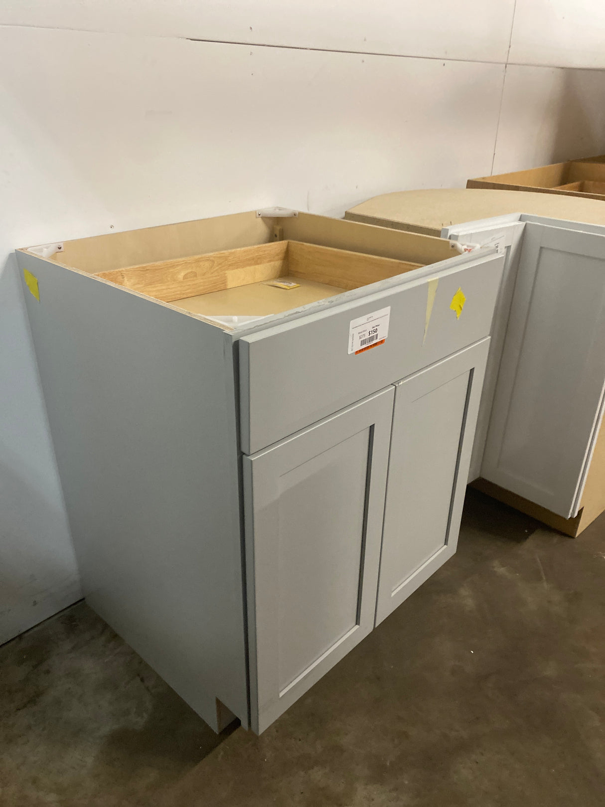 Emerson Whisper Gray Base 1 drawer with 2 door Ready to Assemble Kitchen Cabinet (27 in. W x 34.5 in. H x 24 in. D)