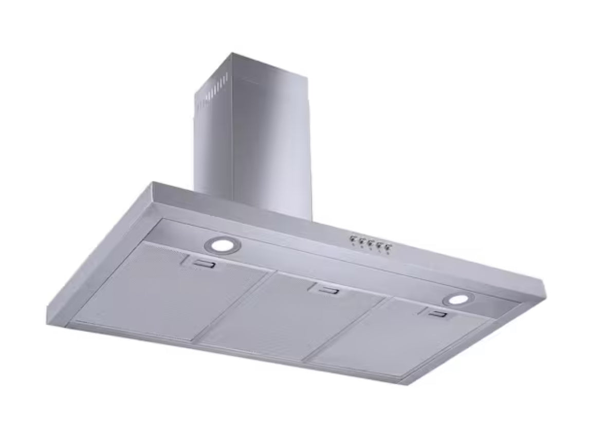 Siena 36 in. 350CFM Convertible Pyramid Wall Mount Range Hood in Stainless Steel with Charcoal Filters and LED Lighting