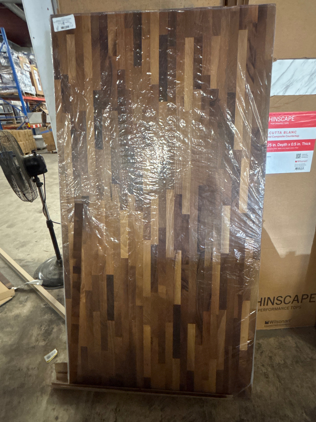 6 ft. L x 39 in. D Finished Engineered Walnut Butcher Block Island Countertop
