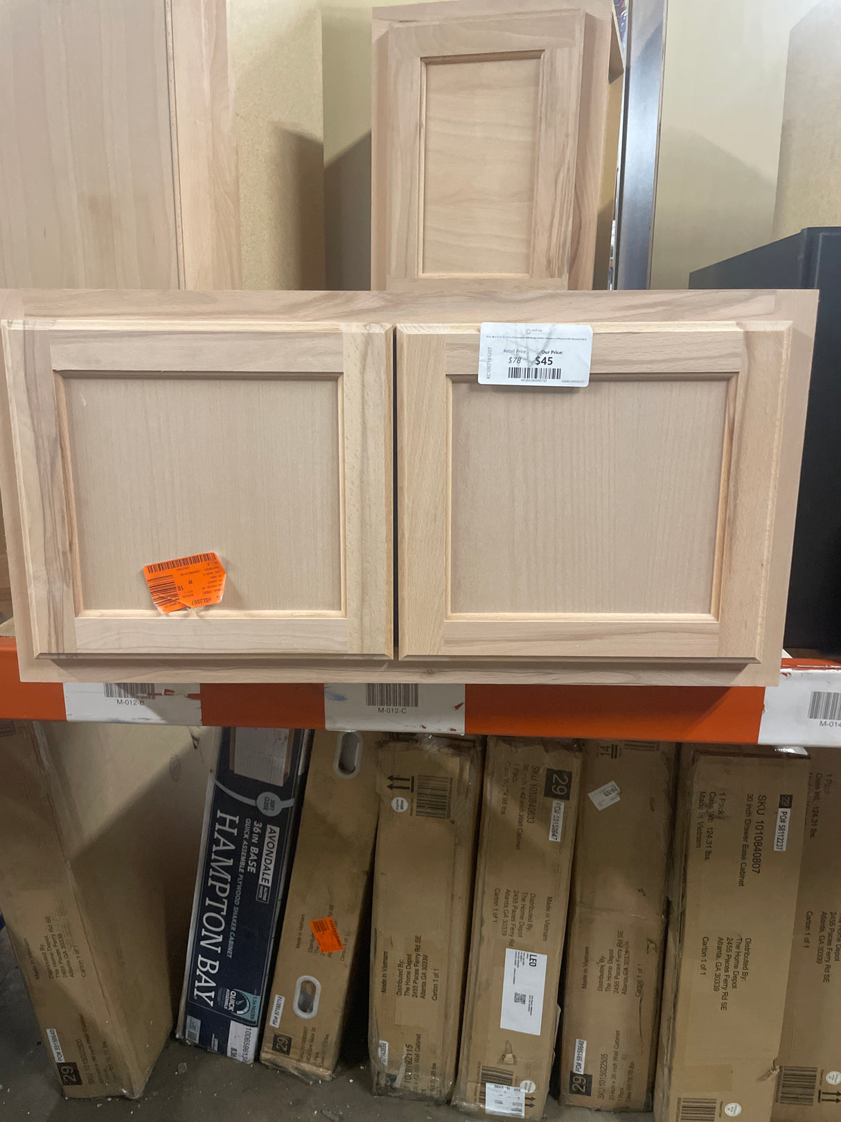 30 in. W x 12 in. D x 15 in. H Assembled Wall Bridge Kitchen Cabinet in Unfinished with Recessed Panel
