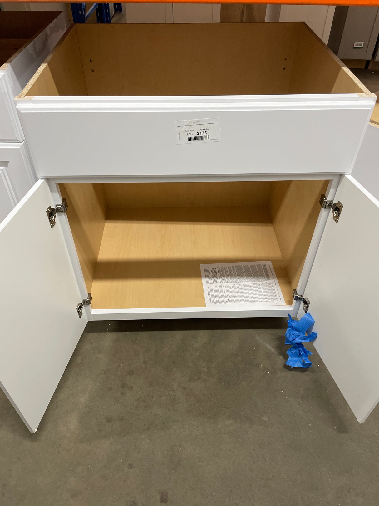 Hampton 30 in. W x 24 in. D x 34.5 in. H Assembled Sink Base Cabinet in Satin White