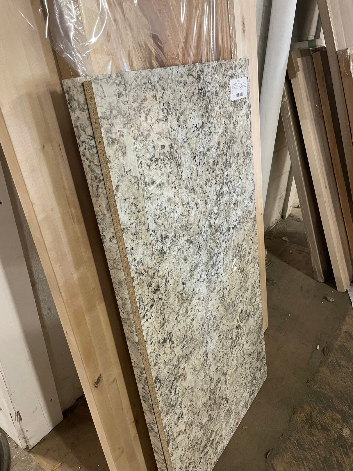 4 ft. Straight Laminate Countertop All-Inclusive Kit in Textured Typhoon Ice with Eased Edge and Loose Backsplash