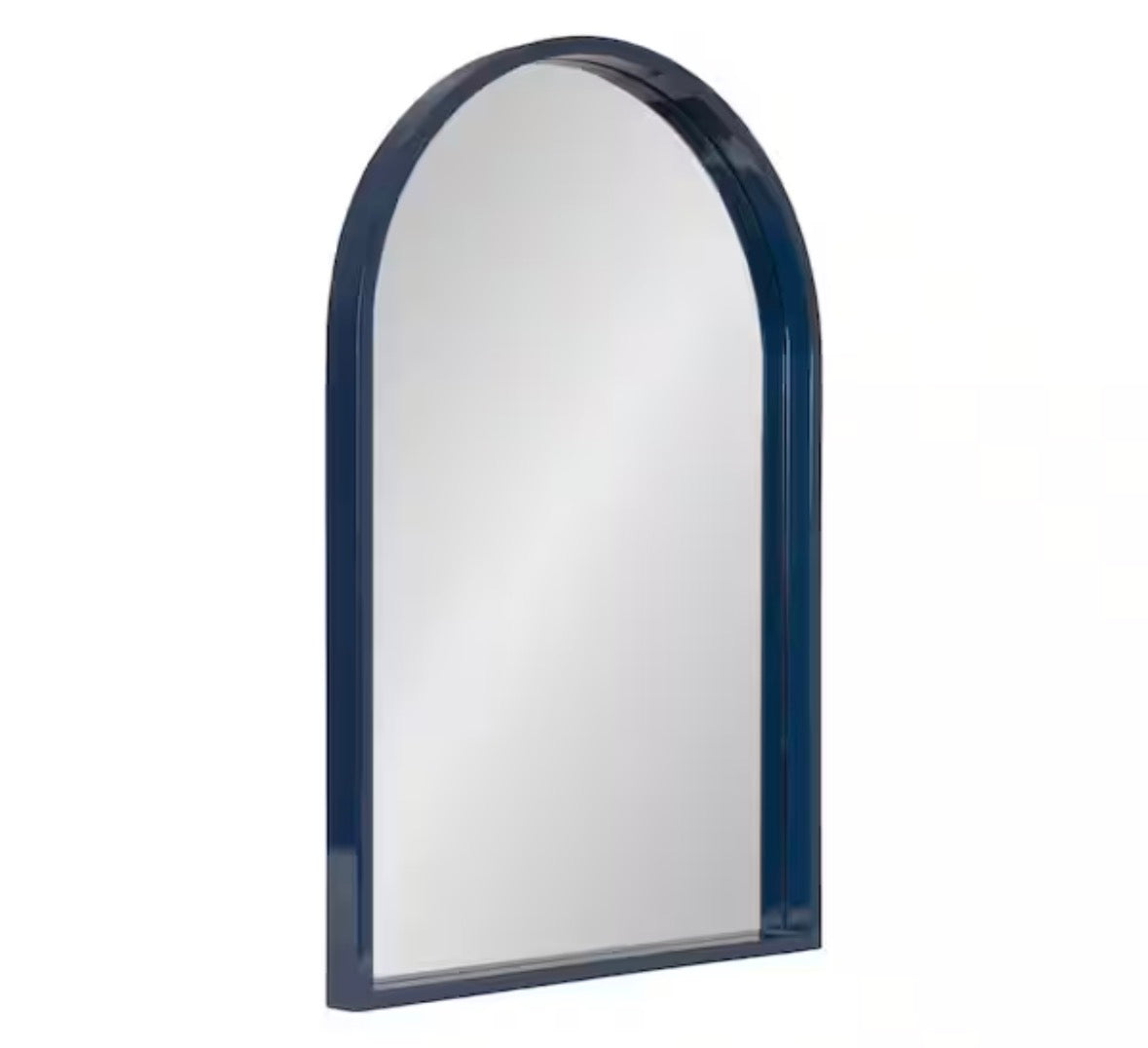 Travis Navy Blue 20 in. W x 30 in. H Arch MDF Wall Mirror
