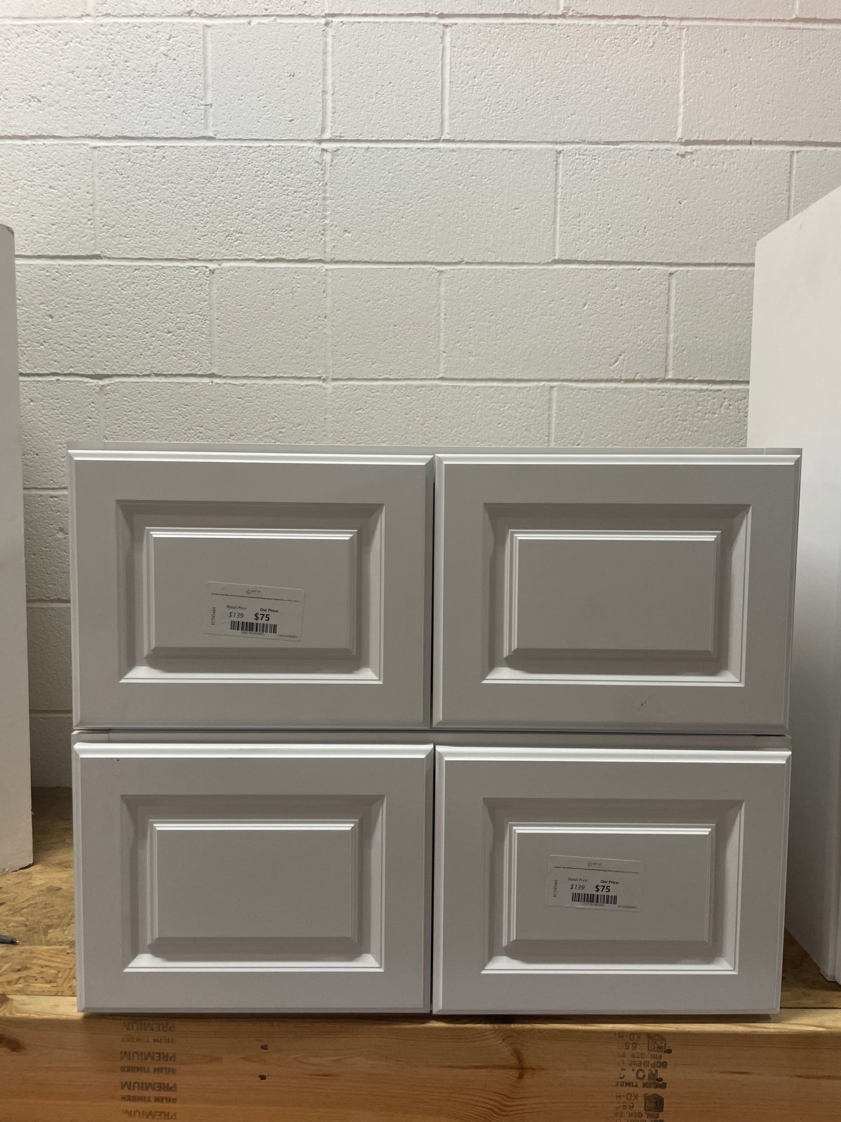 Hampton Satin White Raised Panel Stock Assembled Wall Bridge Kitchen Cabinet (30 in. x 12 in. x 12 in.)