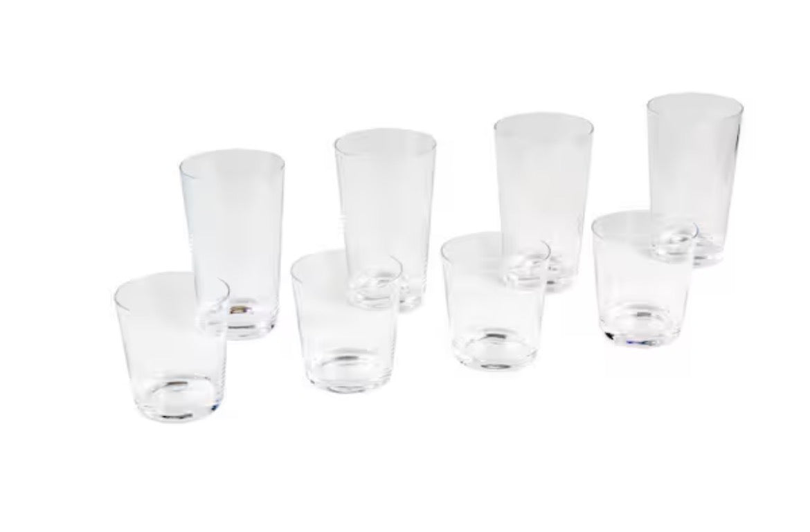 Simple 21 oz. Clear Acrylic Drinkware Set (Set of 8)