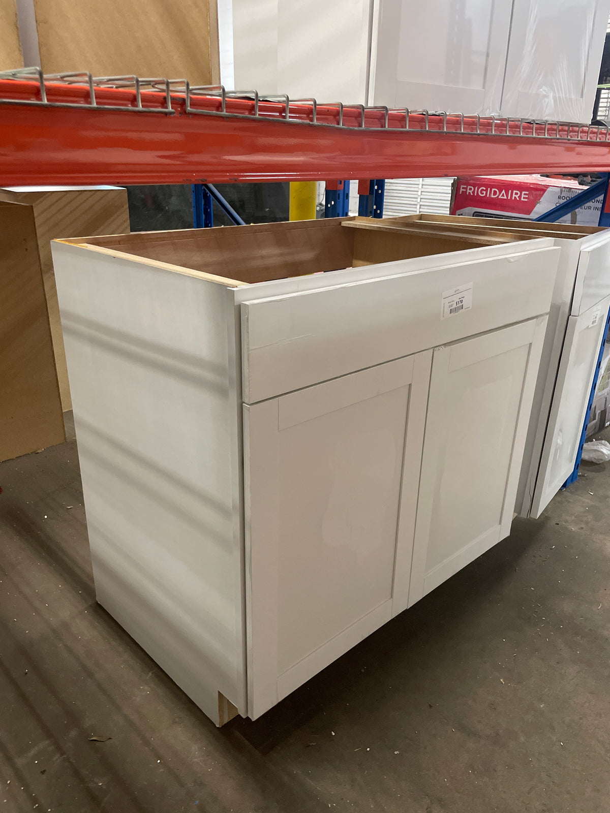 Westfield Feather White Assembled Sink Base Kitchen Cabinet (36 in. W x 23.75 in. D x 35 in. H)