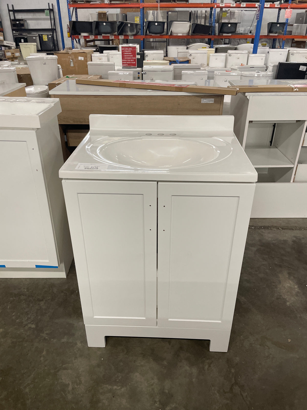 Oakley 25 in. Single Sink White Bath Vanity with White Cultured Marble Top (Assembled)