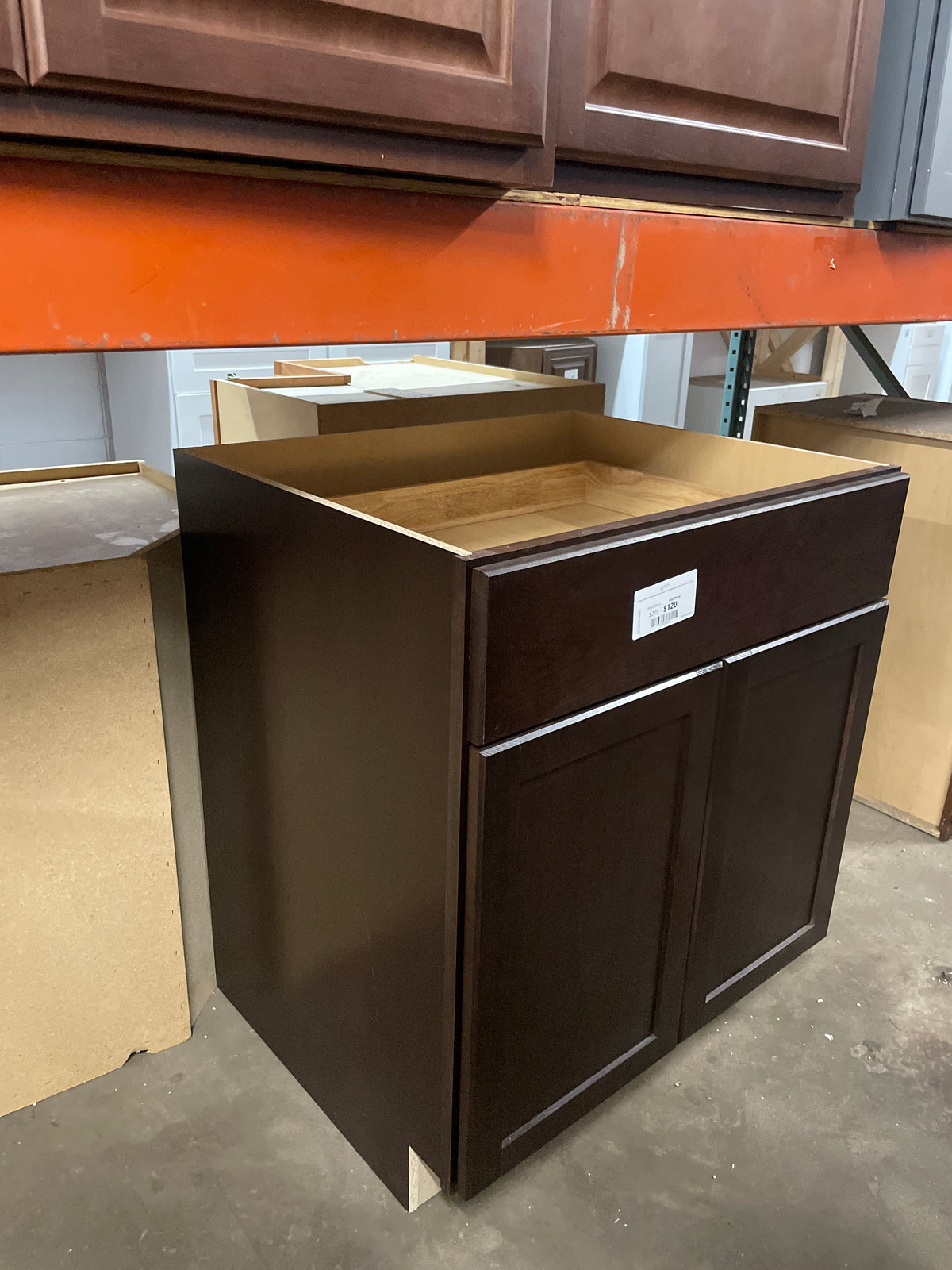 Shaker Java Stock Assembled Base Kitchen Cabinet with Ball-Bearing Drawer Glides (30 in. x 34.5 in. x 24 in.)