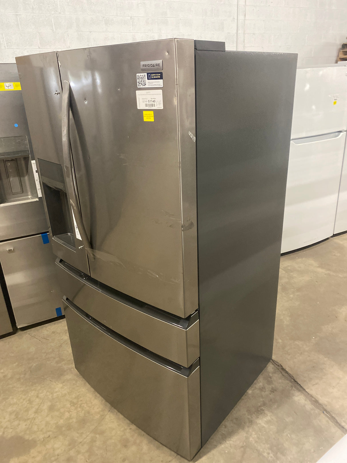 36 in. 26 cu. ft. Standard-Depth 4-Door French Door Refrigerator in Fingerprint-Resistant Stainless Steel Look