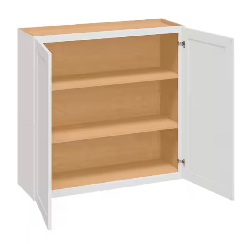 Westfield Feather White Shaker Stock Assembled Wall Kitchen Cabinet (36 in. W x 12 in. D x 30 in. H)