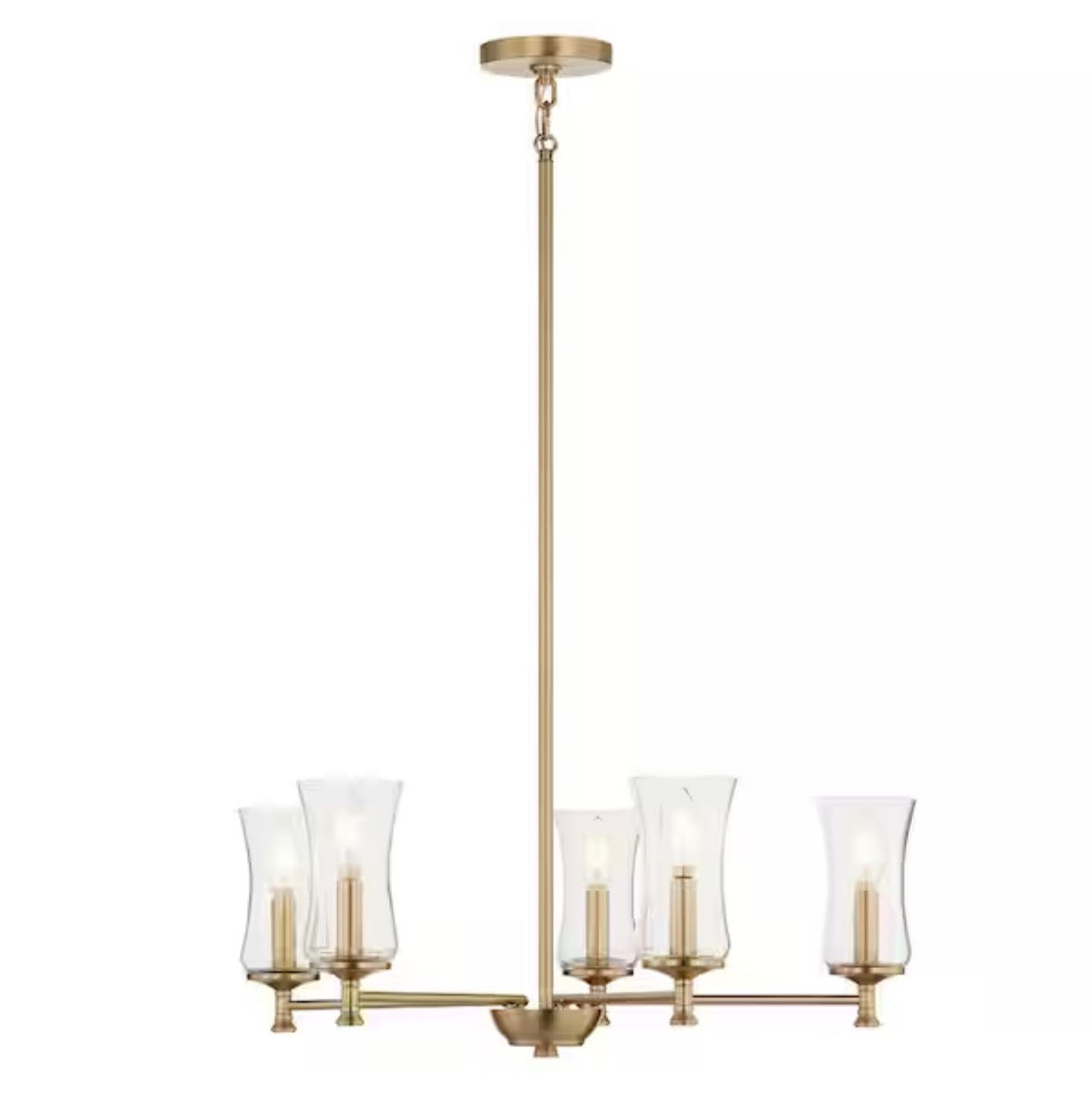 Taresa 5-Light Chandelier with Clear Glass in Champagne Bronze