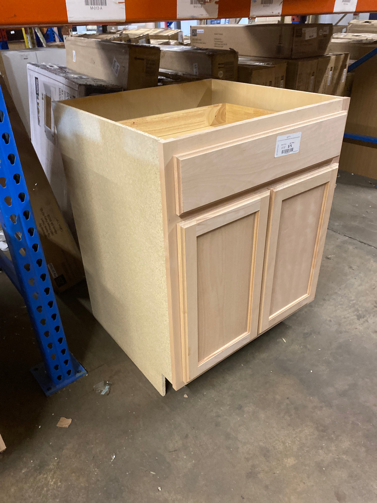 27 in. W x 24 in. D x 34.5 in. H Assembled Base Kitchen Cabinet in Unfinished with Recessed Panel