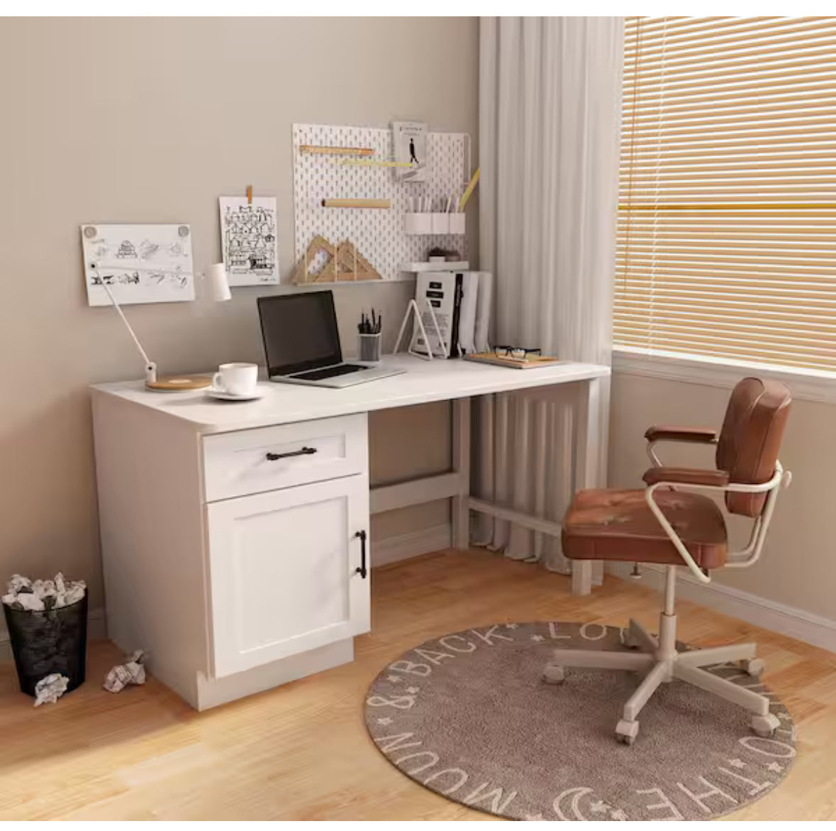 18 in. W x 21 in. D x 29.5 in. H in Shaker White Plywood Painted Ready to Assemble 2-Drawer File Base Cabinet