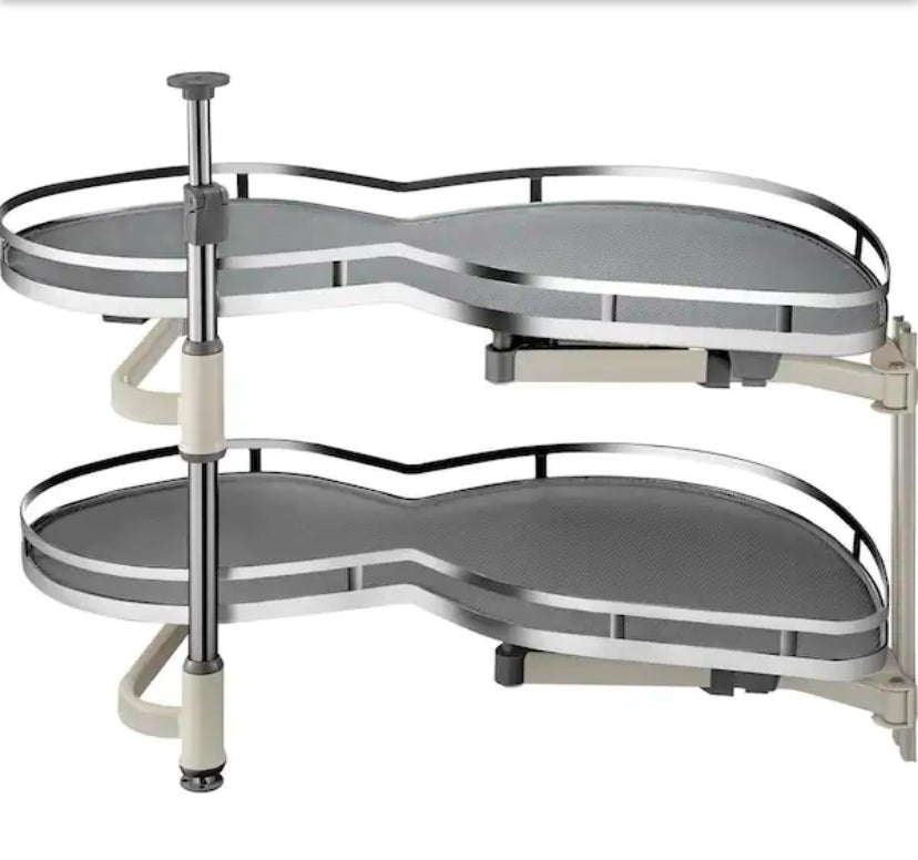 Swing Right Blind Corner Cabinet Pull Out for 36 in. Cabinet 2-Tier Swing Tray Soft Close Cloud Blind Organizer