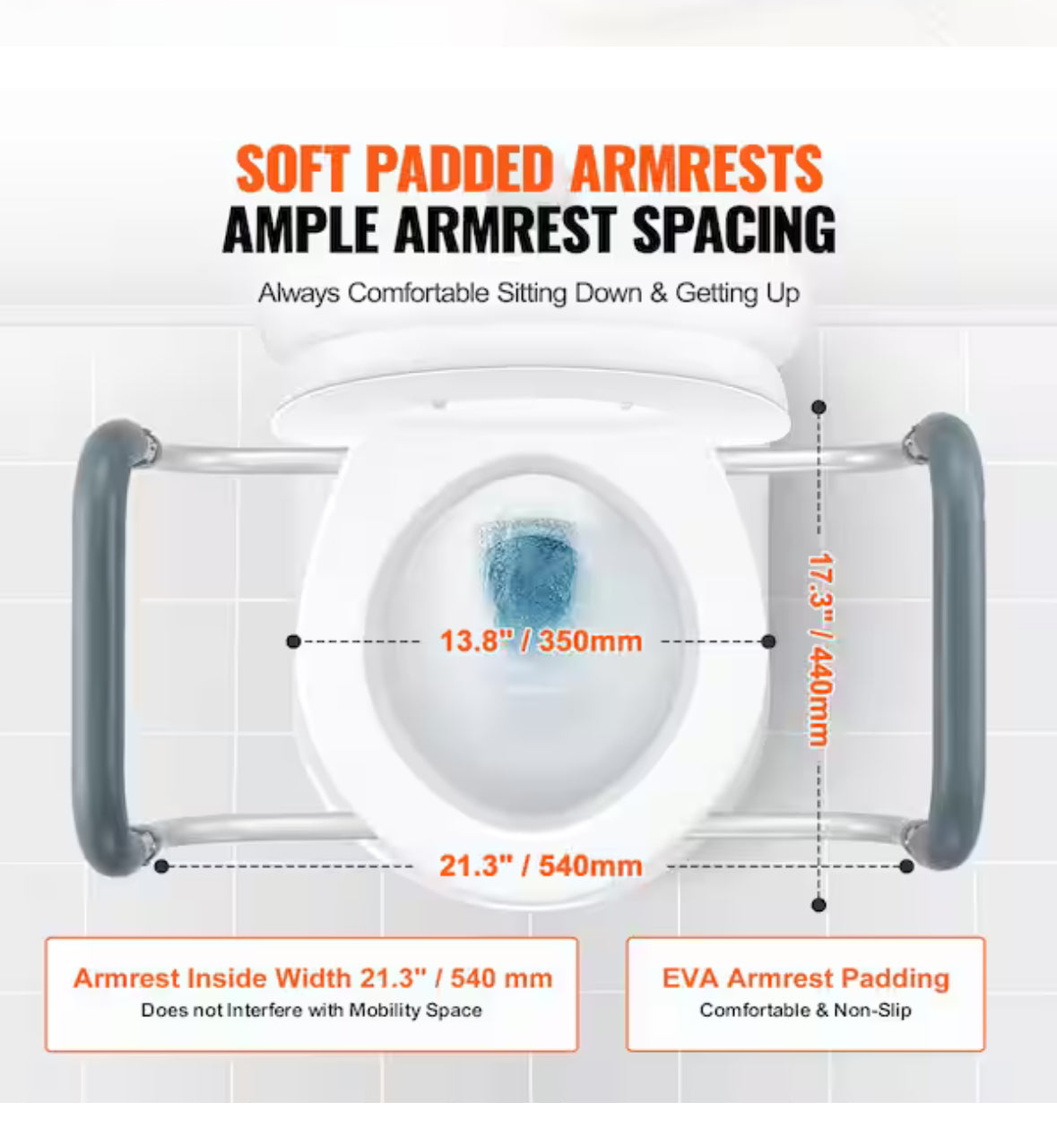 Raised Toilet Seat 10 in. x 24 in. Elevated Toilet Seat in white 300 lbs. Weight Capacity for Standard Round Toilet