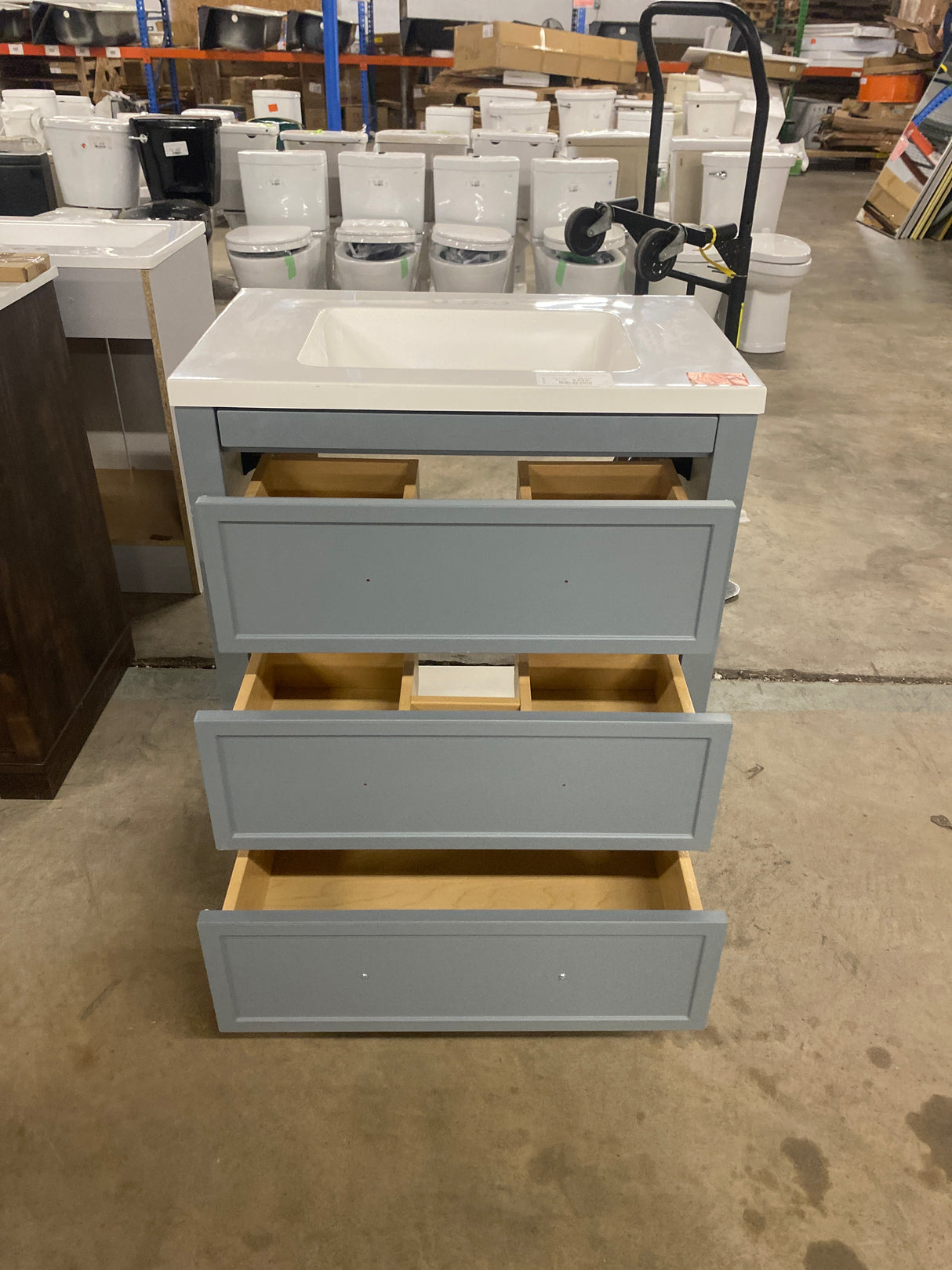 Hailey 31 in. Single Sink Laguna Blue Bath Vanity with White Cultured Marble Top (Assembled)