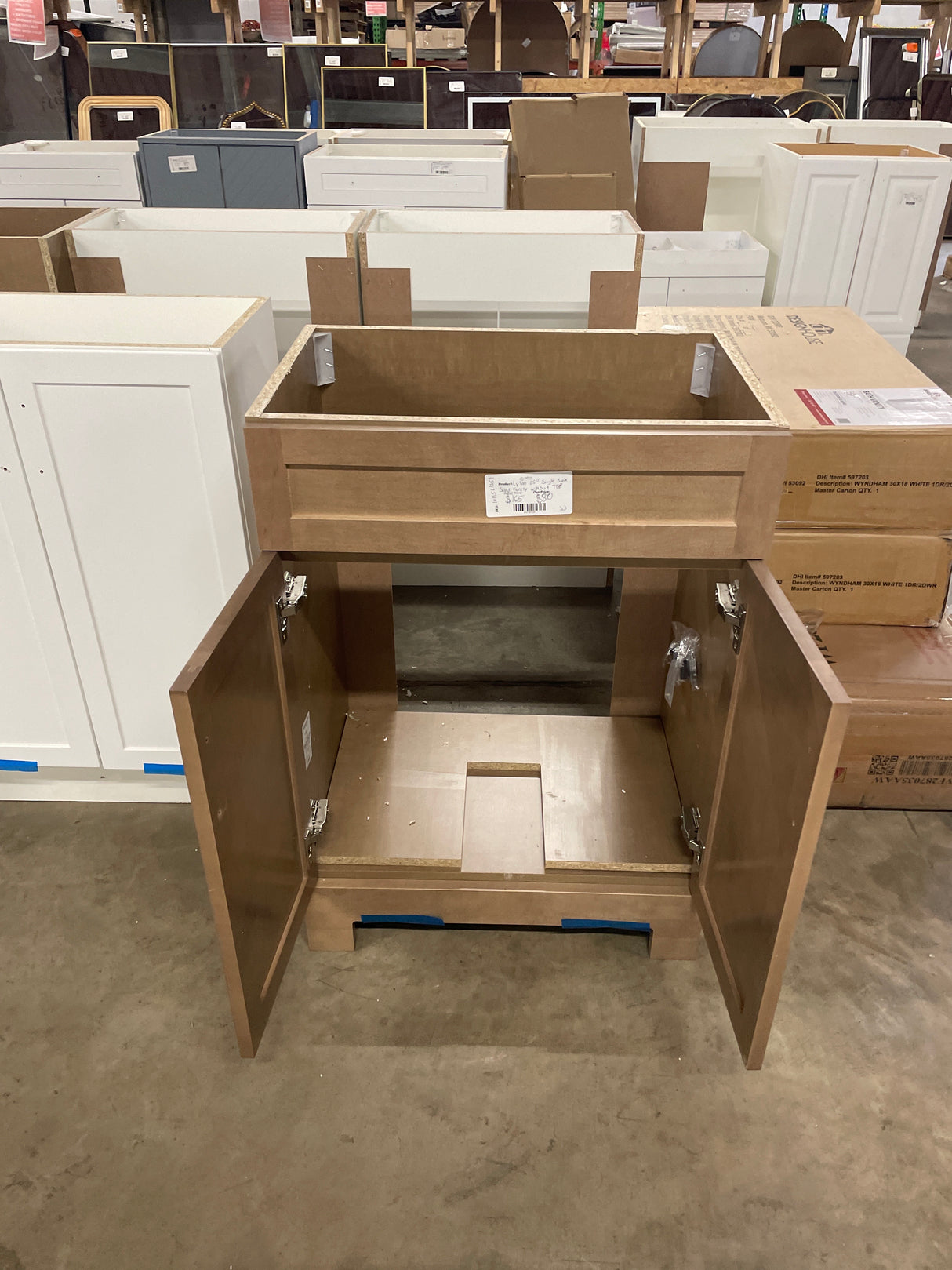 Lyton 25 in. Single Sink Sand Bath Vanity without Top (Assembled)