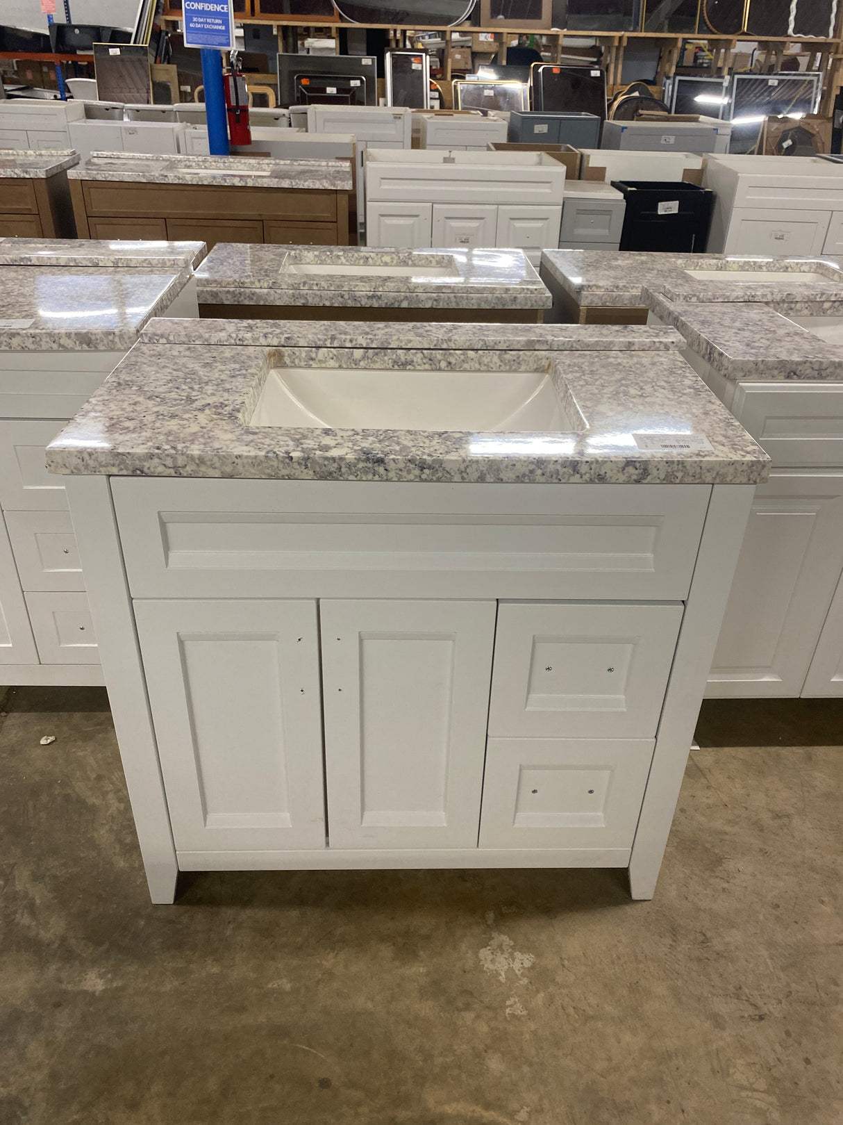 Ridge 36 in. W x 22 in. D x 34 in. H Bath Vanity Cabinet with Top in White