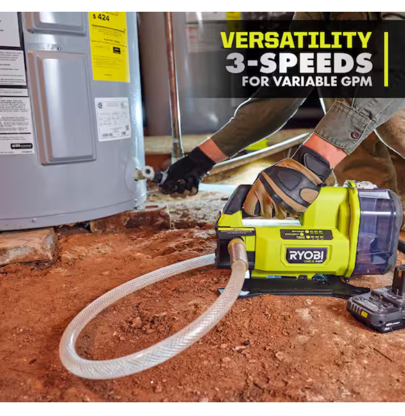 ONE+ HP 18V 1/4 hp Cordless Battery Powered Transfer Pump with 2.0 Ah Battery and Charger