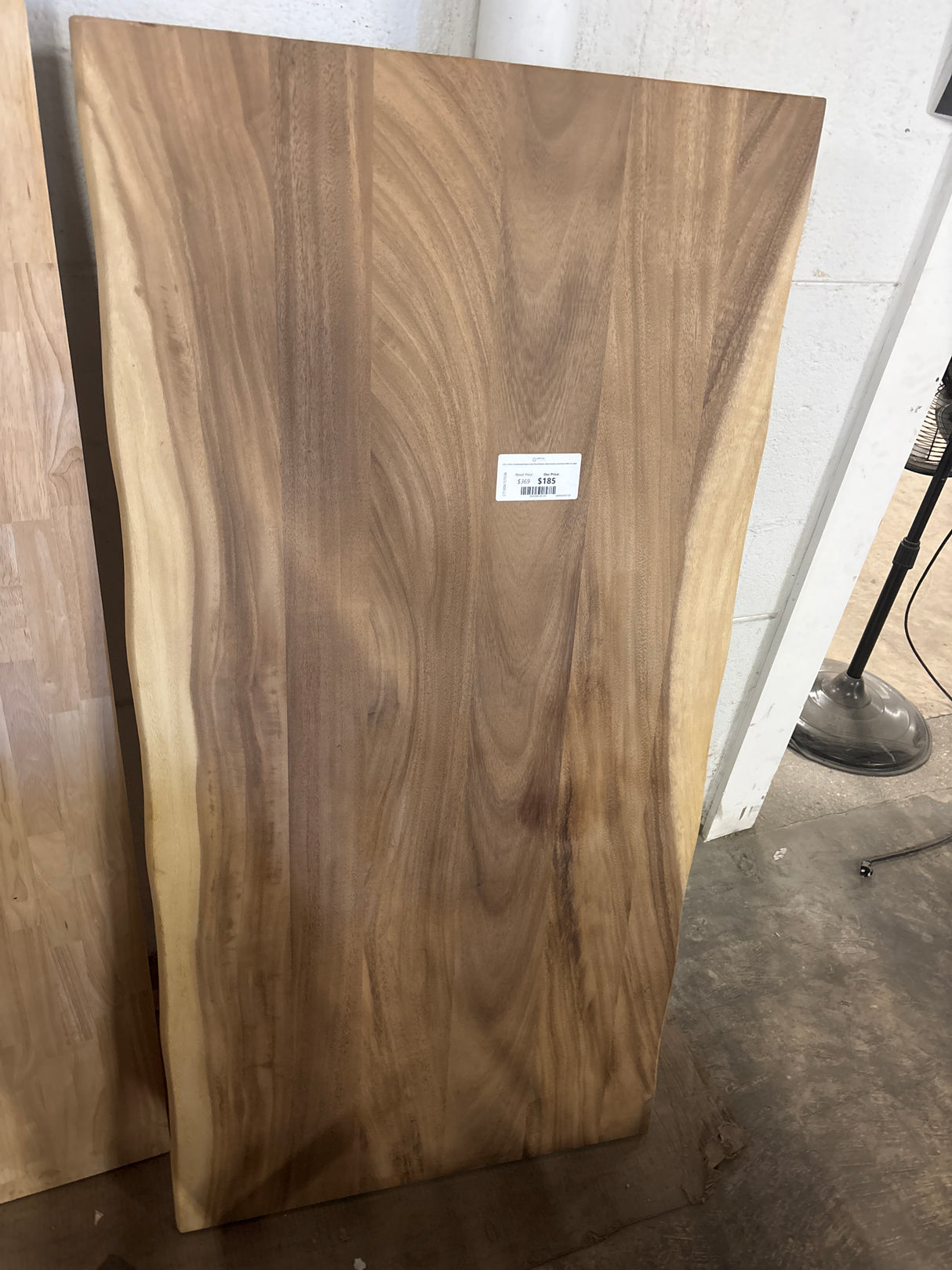 5 ft. L x 30 in. D Unfinished Saman Solid Wood Butcher Block Desktop Countertop With Live Edge