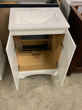 Load image into Gallery viewer, 25 in. W x 19 in. D x 35 in. H Single Sink Freestanding Bath Vanity in White with White Cultured Marble Top
