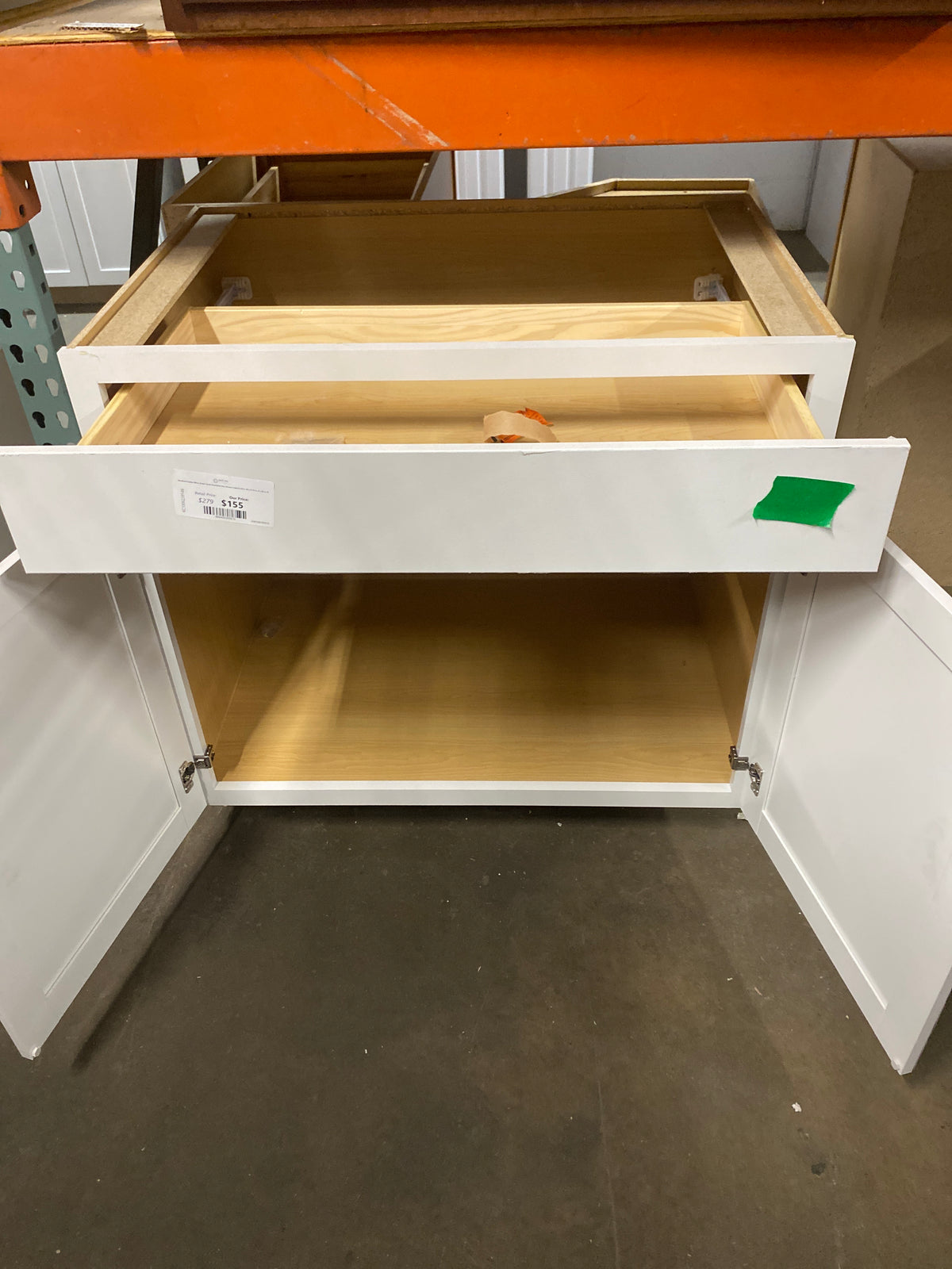 Westfield Feather White Shaker Stock Assembled Base Kitchen Cabinet (36 in. W x 23.75 in. D x 35 in. H)