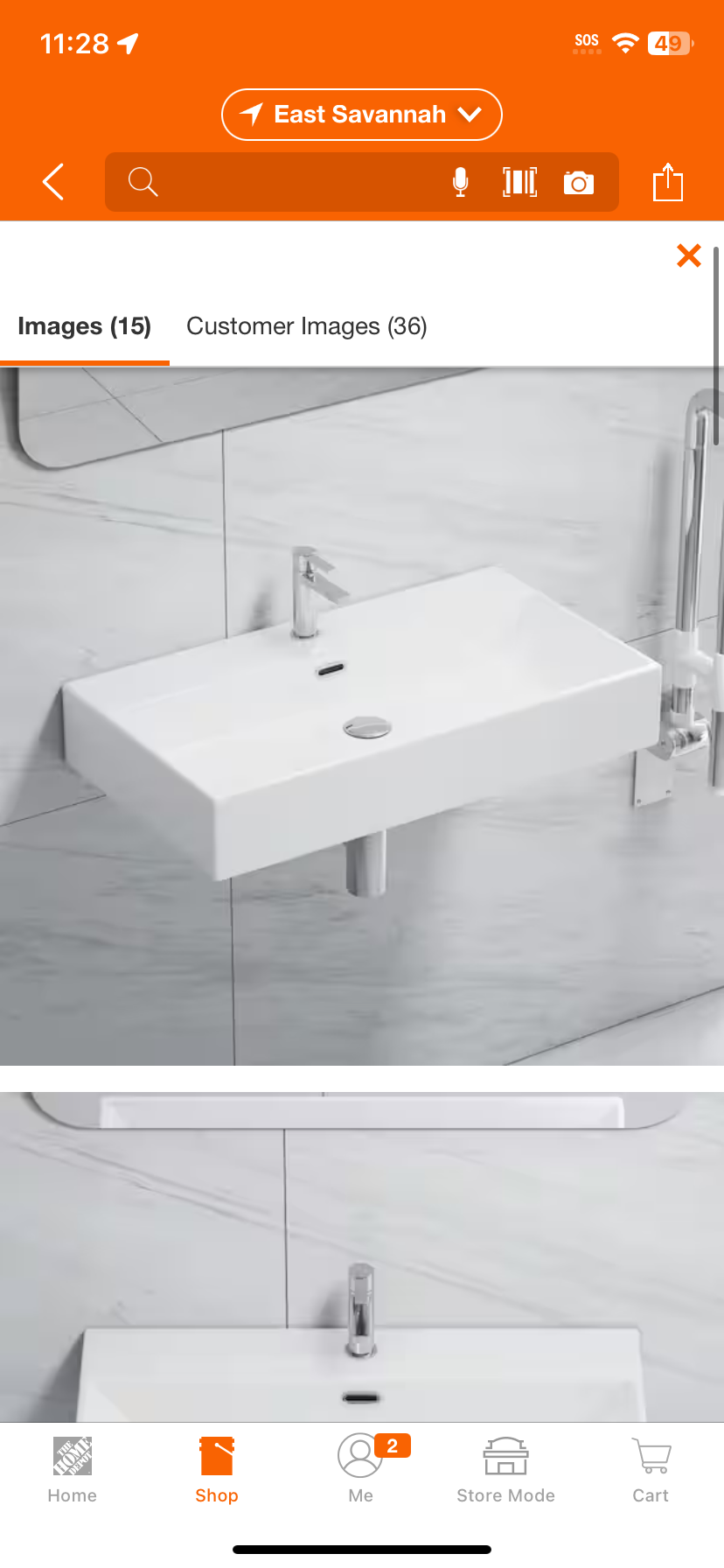 Turner Vitreous China 30 in. W x 16 in. D x 5 in. H Wall-Mount Bathroom Sink with Faucet Hole and Overflow in White