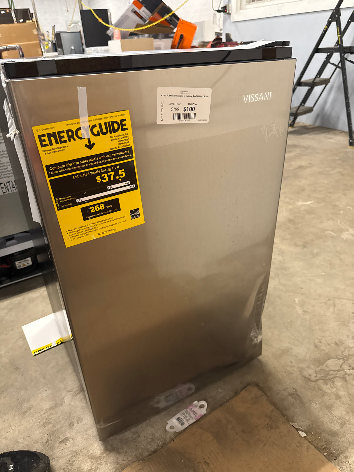 4.3 cu. ft. Mini Refrigerator in Stainless Steel, ENERGY STAR