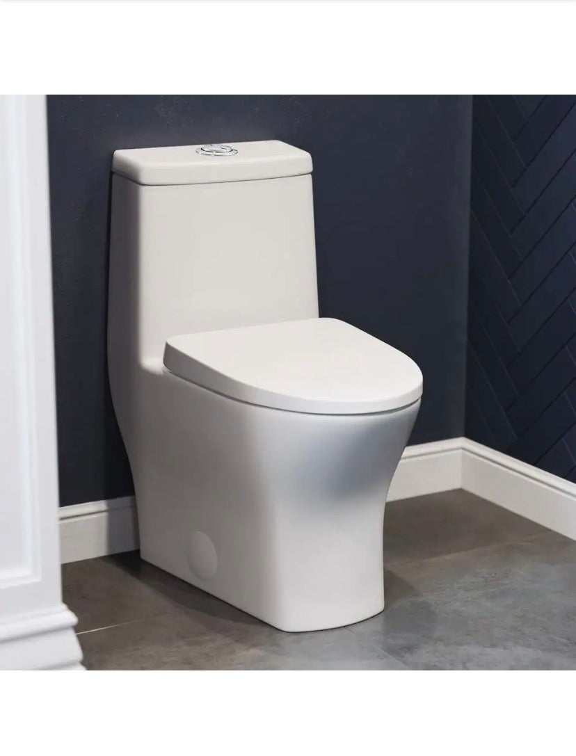 Sublime II 1-Piece 0.8/1.28 GPF Dual Flush Compact Toilet in White, Seat Included