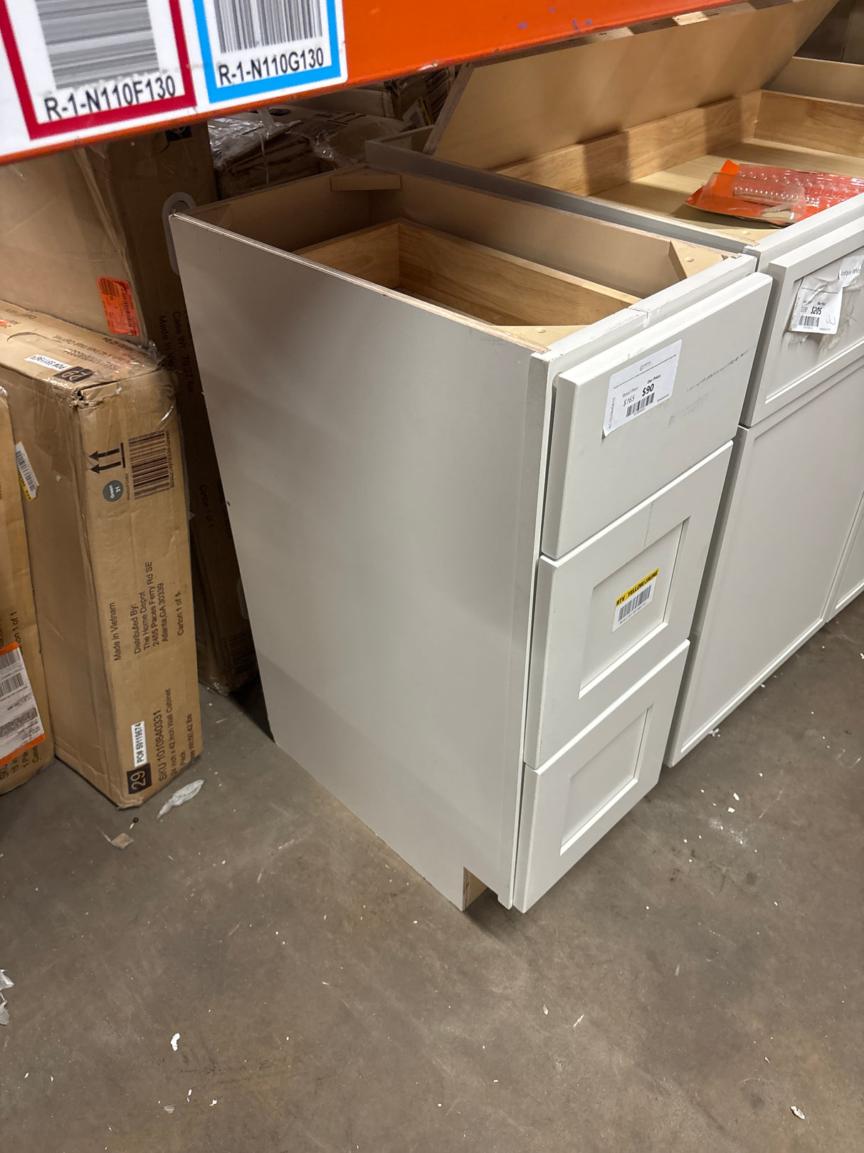 Avondale 12 in. W x 21 in. D x 34.5 in. H Ready to Assemble Plywood Shaker Drawer Base Bath Cabinet in Antique White