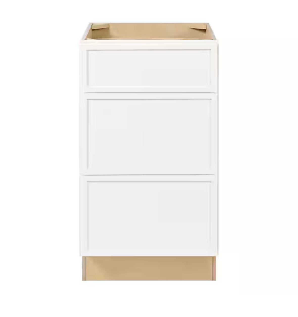 Leyton 18 in. Wx 24 in. D x 34.5 in. H Ready to Assemble Plywood Slim Shaker Drawer Base Kitchen Cabinet in Alpine White