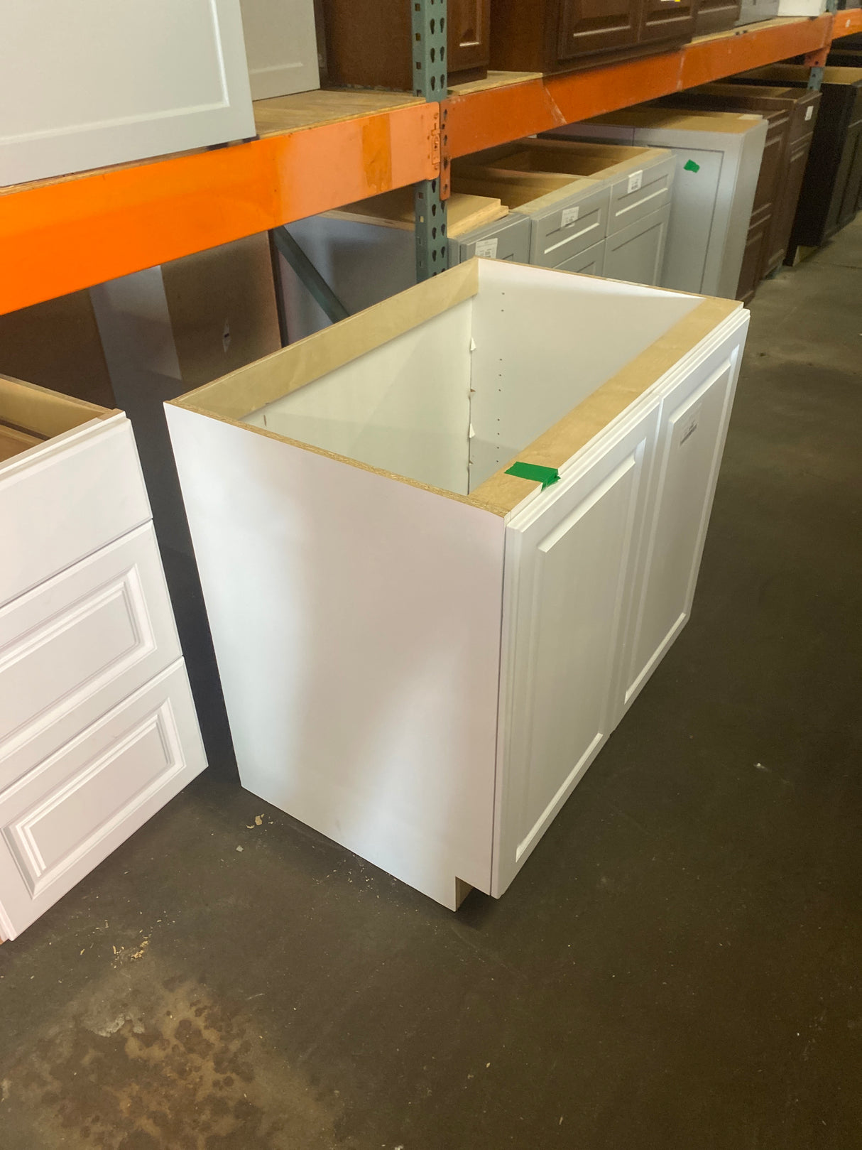 Designer Series Elgin 36 in. W x 24 in. D x 34.5 in. H Assembled Raised Panel Full Door Height Base Cabinet in White