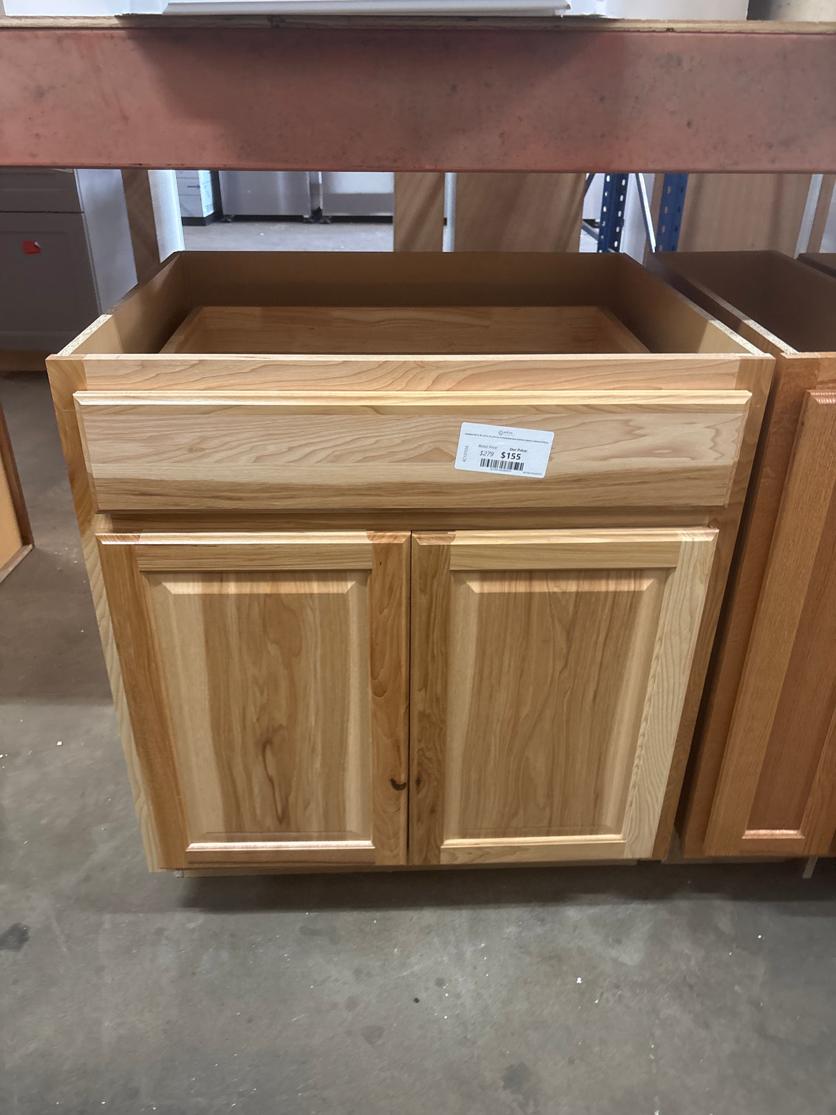Hampton 30 in. W x 24 in. D x 34.5 in. H Assembled Base Kitchen Cabinet in Natural Hickory