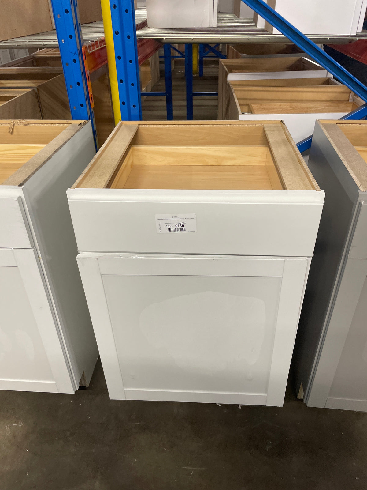Westfield Feather White Shaker Stock Assembled Base Kitchen Cabinet (24 in. W x 23.75 in. D x 35 in. H)