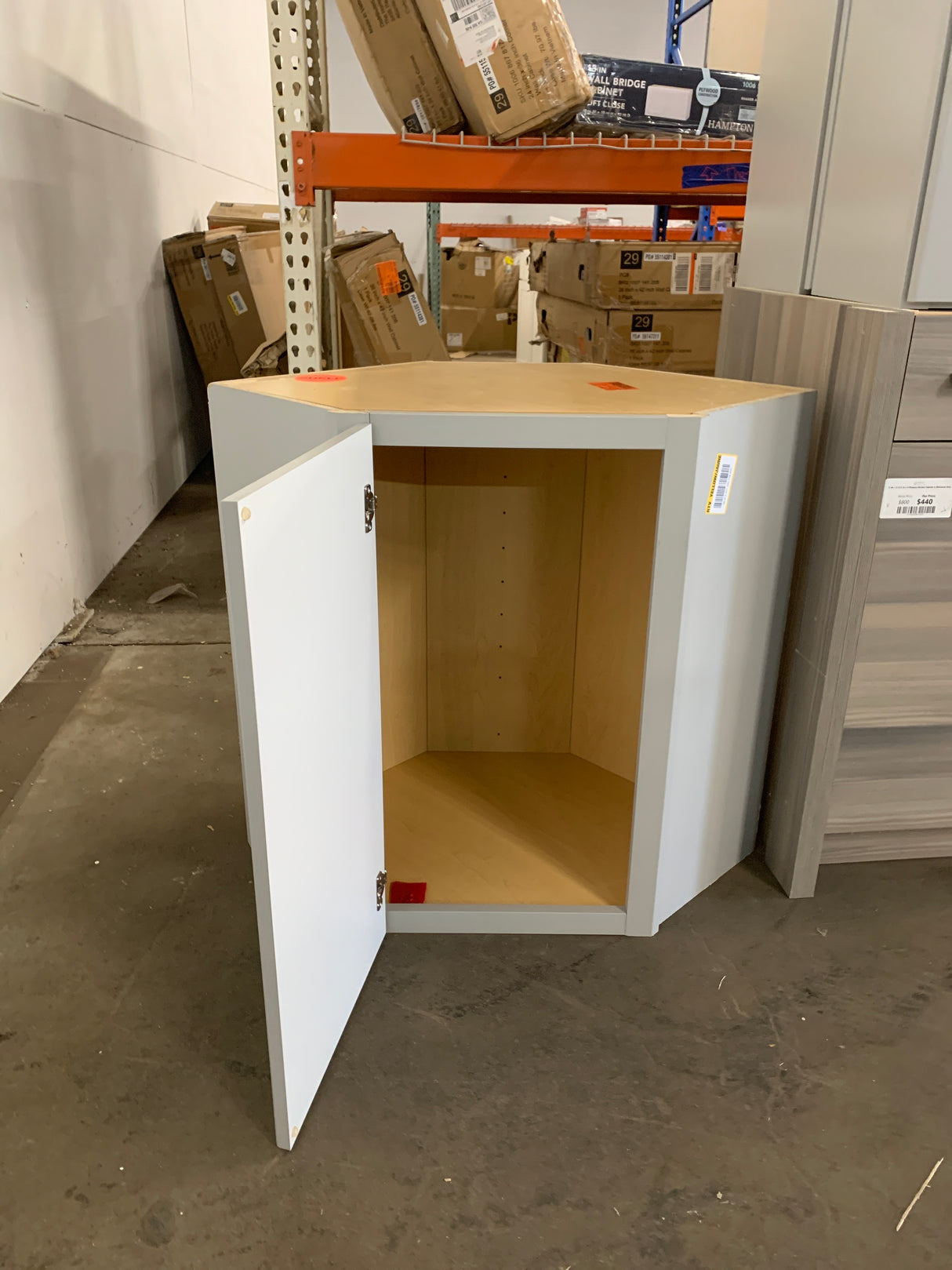 Shaker Dove Gray Stock Assembled Diagonal Corner Wall Kitchen Cabinet (24 in. x 30 in. x 12 in.)