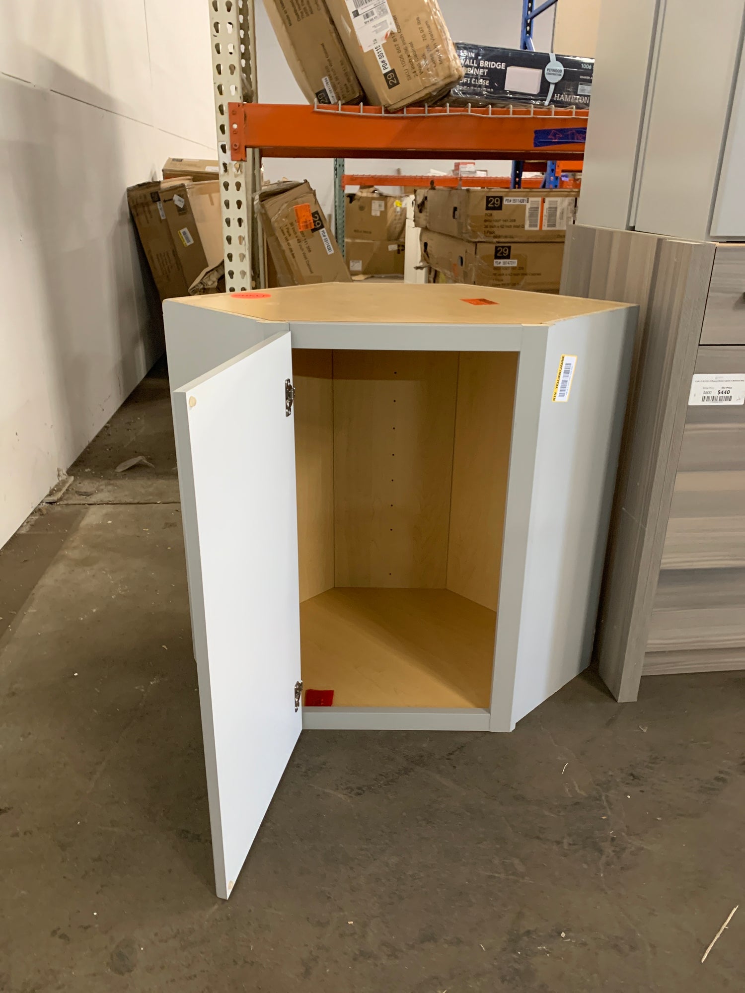 Shaker Dove Gray Stock Assembled Diagonal Corner Wall Kitchen Cabinet (24 in. x 30 in. x 12 in.)
