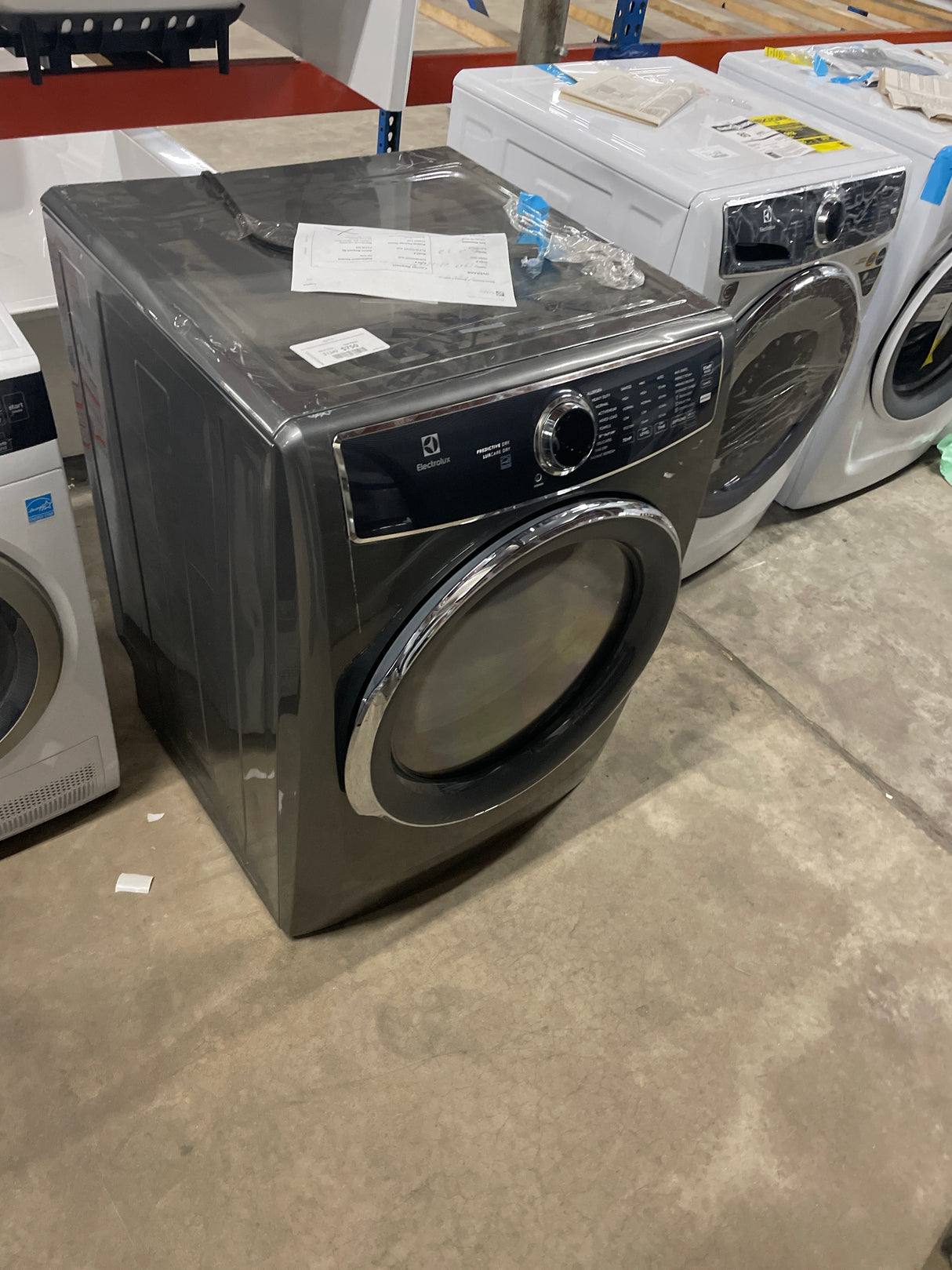 8 cu. ft. Titanium Front Load Perfect Steam Gas Dryer with LuxCare Dry and Instant Refresh