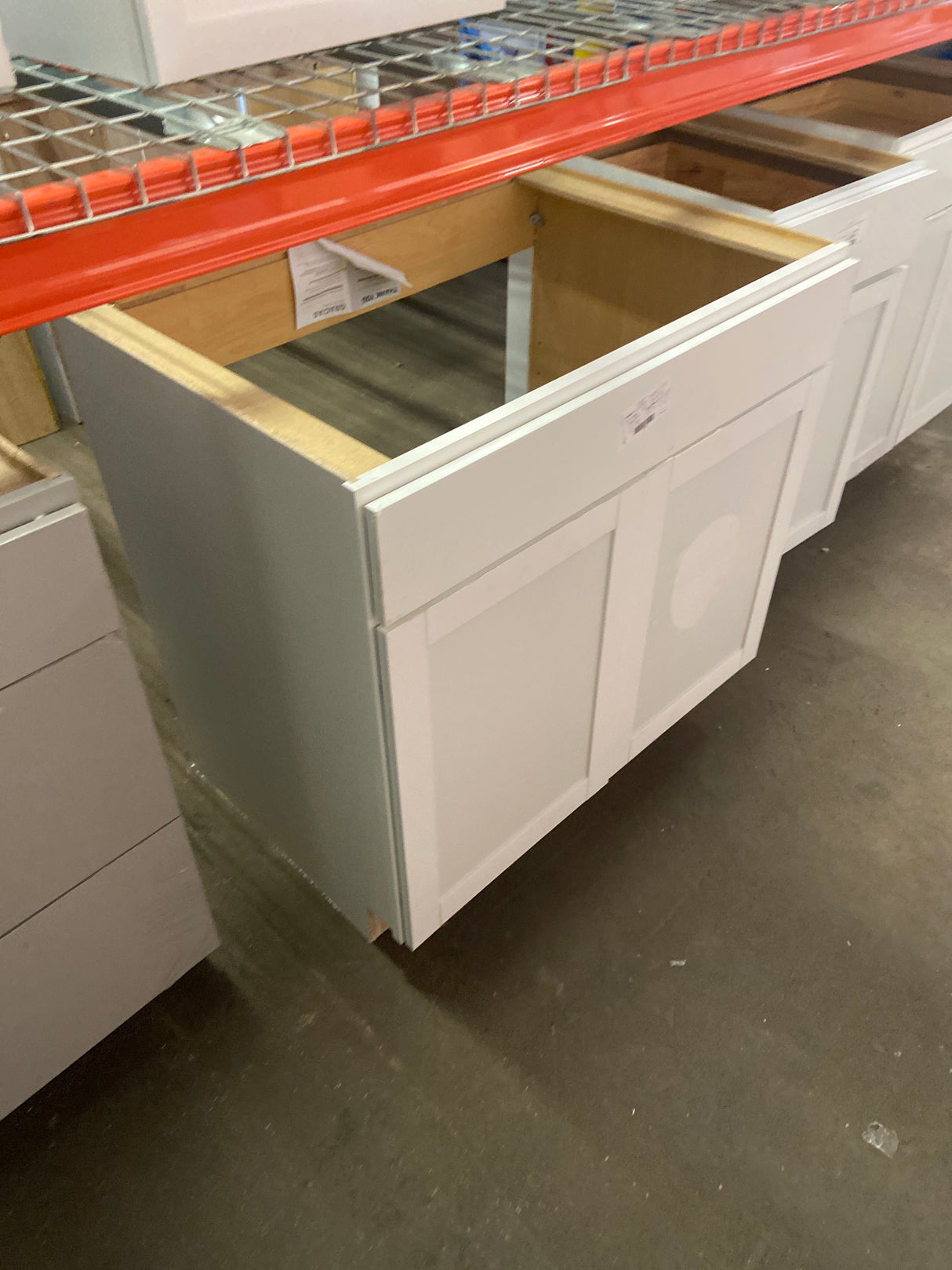 Westfield Feather White Stock Assembled Sink Base Kitchen Cabinet (36 in. x 34.5 in. x 24 in.)