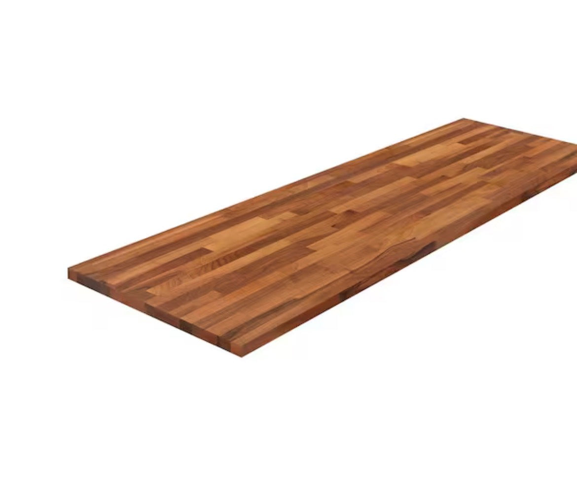 4 ft. L x 25 in. D Finished Engineered Walnut Butcher Block Countertop