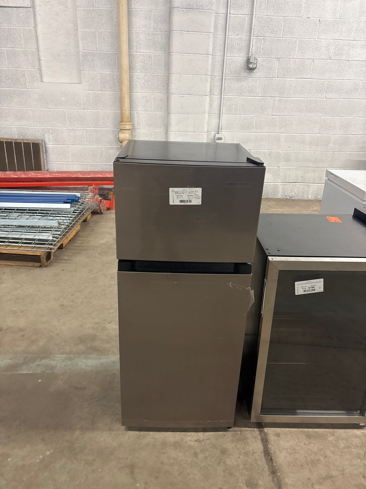 4.5 cu. ft. 2-Door Mini Refrigerator in Platinum Steel with Freezer