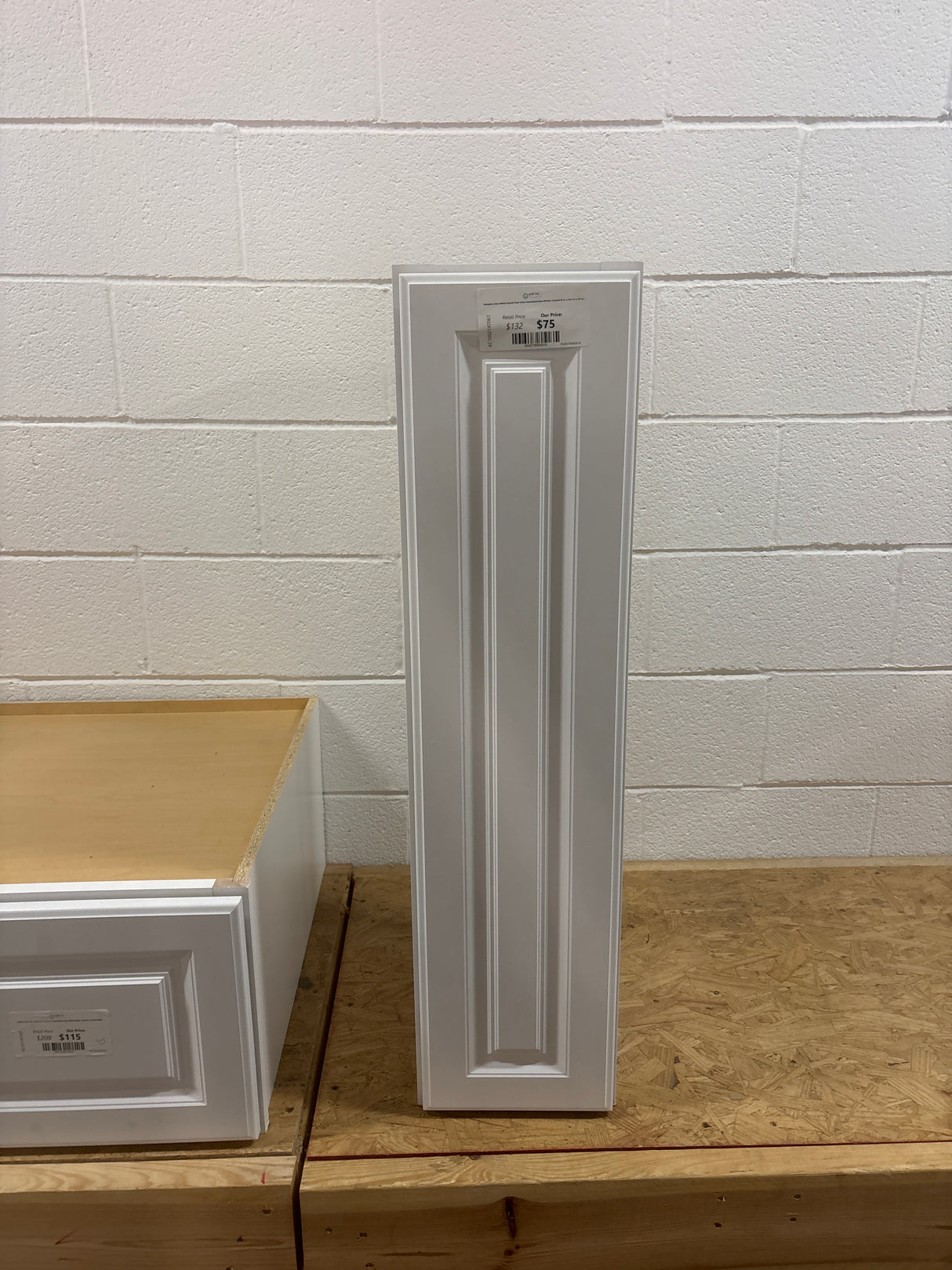 Hampton Satin White Raised Panel Stock Assembled Base Kitchen Cabinet (9 in. x 34.5 in. x 24 in.)