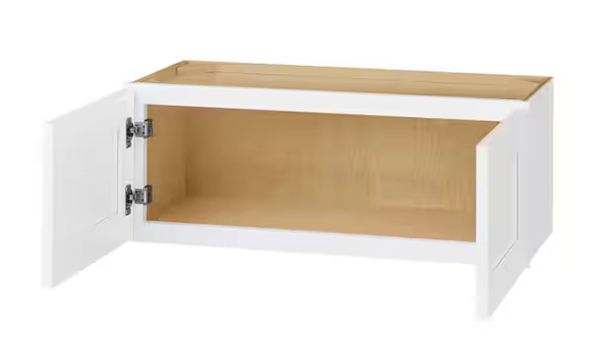 Avondale 33 in. W x 24 in. D x 18 in. H Ready to Assemble Plywood Shaker Wall Bridge Kitchen Cabinet in Alpine White