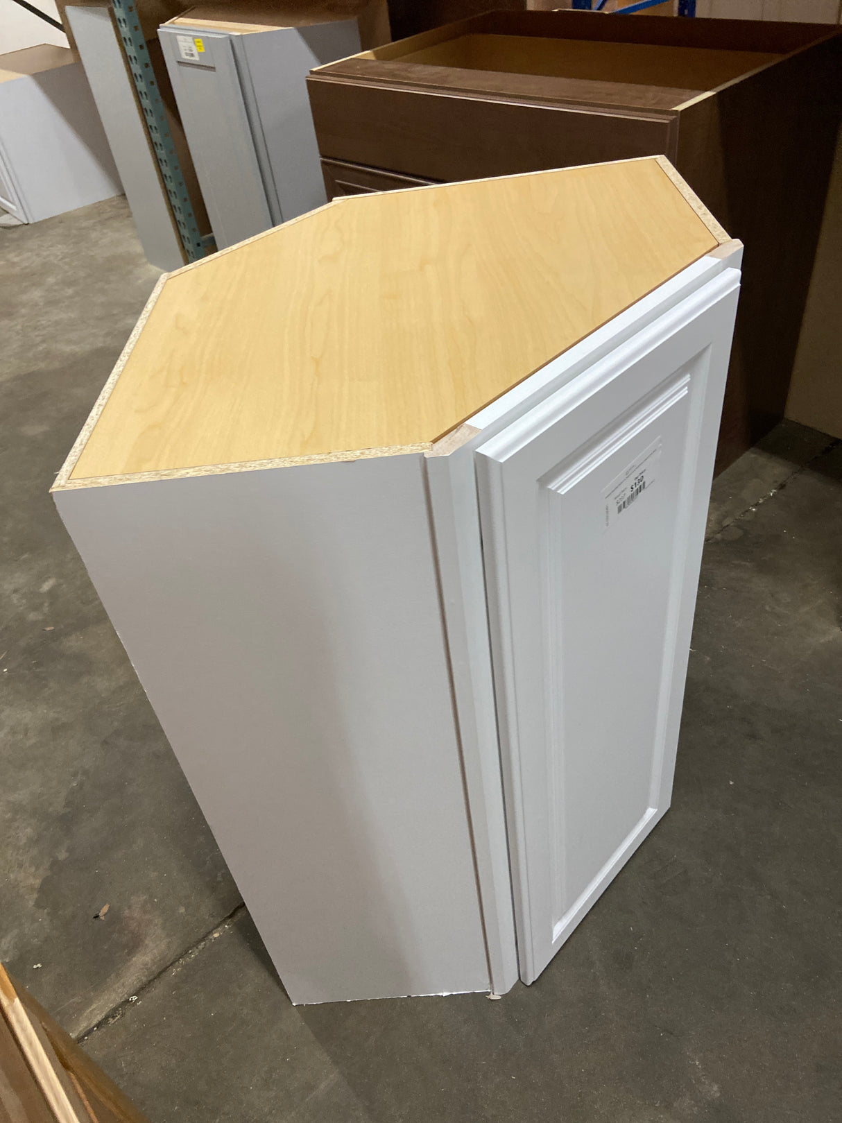 Hampton Assembled 24x36x12 in. Diagonal Corner Wall Kitchen Cabinet in Satin White