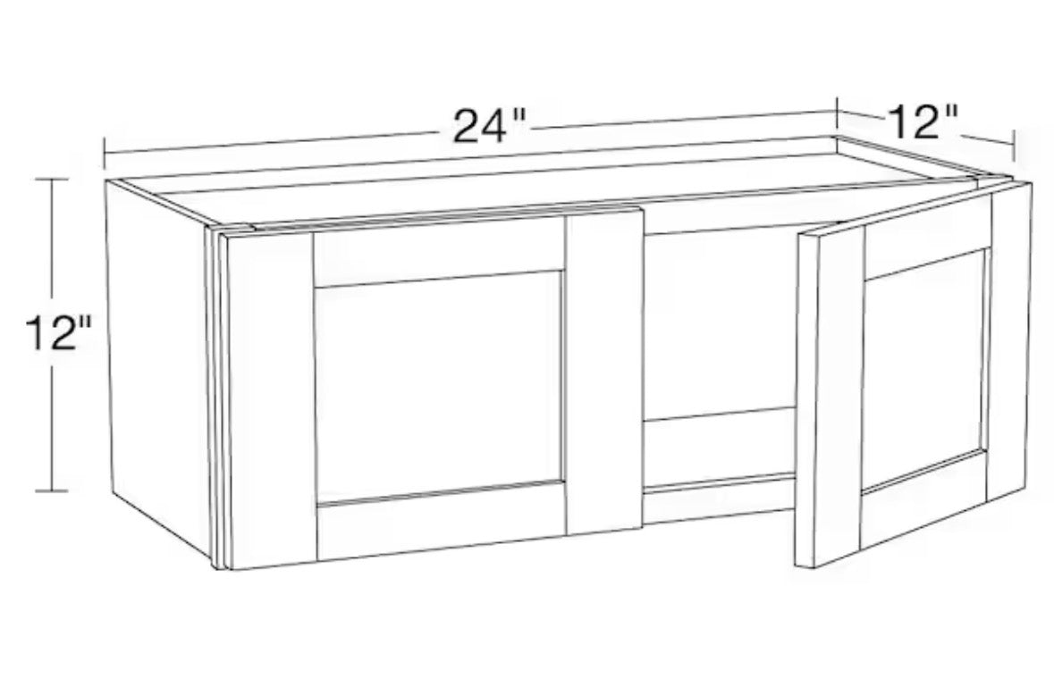 Richmond Verona White Plywood Shaker Ready to Assemble Wall Kitchen Laundry Cabinet Sft Cls 24 in W x 12 in D x 12 in H