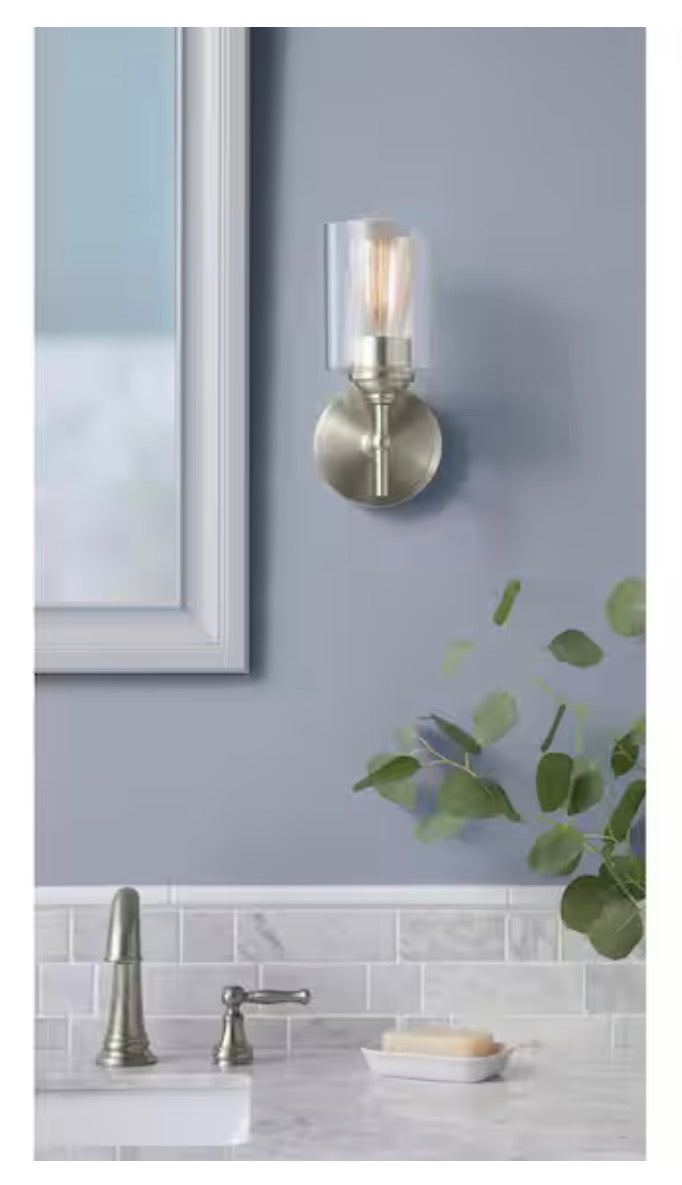 Ayelen 1-Light Brushed Nickel Indoor Wall Sconce, Modern Wall Light